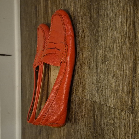 Ralph Lauren RLL Bold Red/Orange Camila Driving Loafers Sz 8.5 - Picture 3 of 7